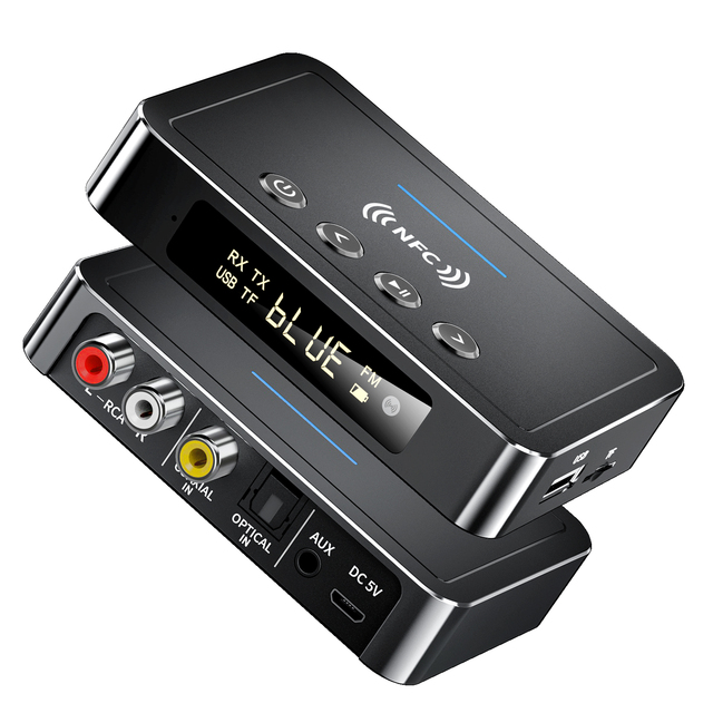 Bluetooth 5.0 Receiver Transmitter FM Stereo AUX 3.5mm Jack RCA Optical Wireless Handsfree Call NFC Bluetooth Audio Adapter TV