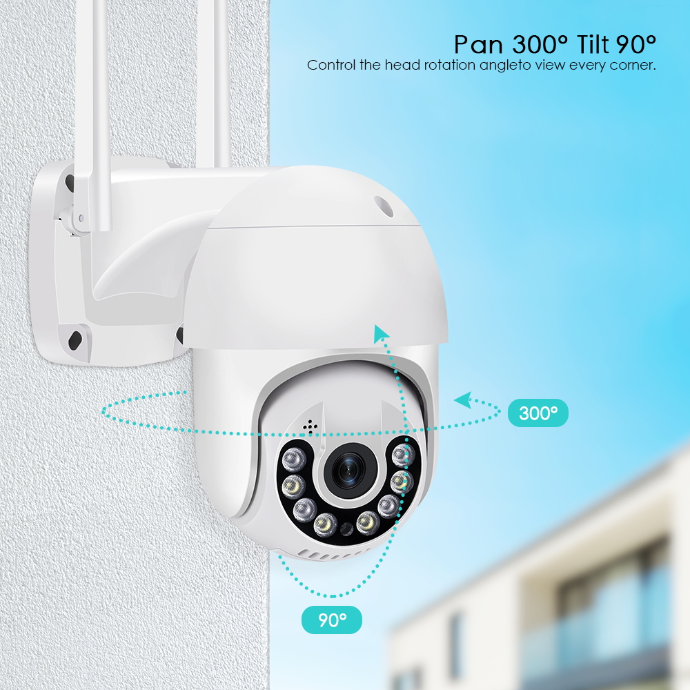 5MP IP Camera Smart Home PTZ Security WiFi Camera Outdoor Color Night Vision AI Humanoid Detection Two Way Audio