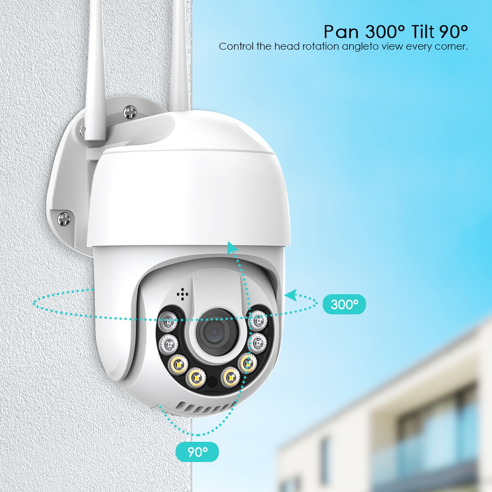 5MP Wifi IP Camera Outdoor Wireless 5X Digital Zoom AI Human Detect Camera H.265 P2P Audio Auto Tracking Security CCTV Camera