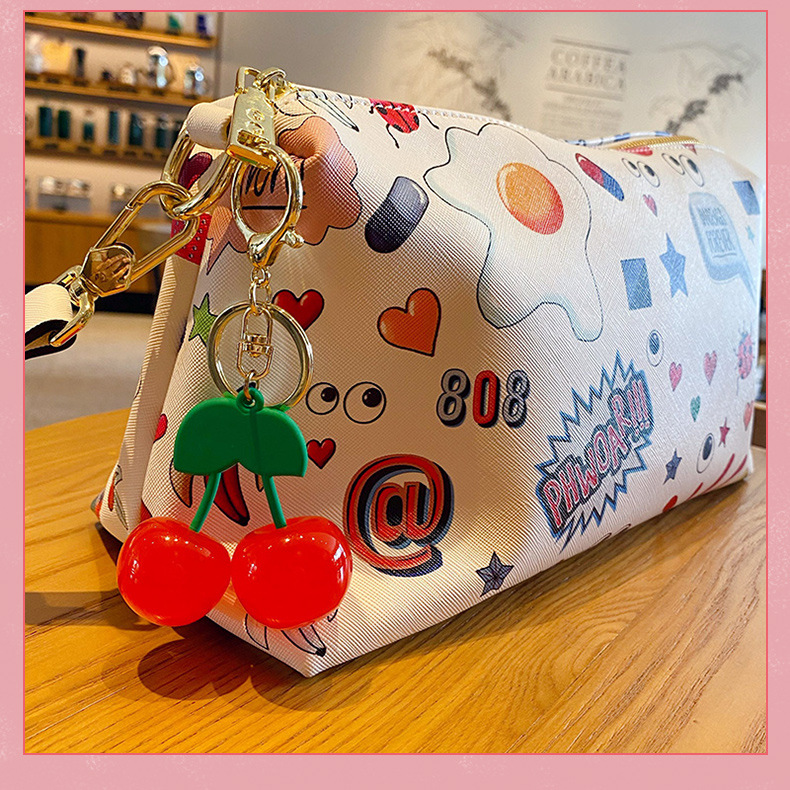 Cartoon Fashion Cherry Keychain Creative Fruit Key Chain Cute  Girl Key Ring Chains Car For Gift