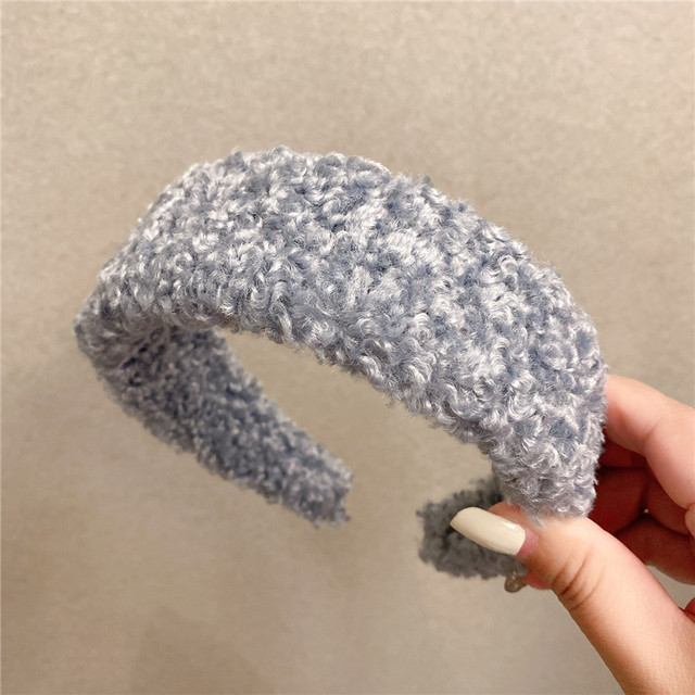 Women Winter Lambswool Hairband Sweet Girls Headbands Soft Headwear Wide Side Hair Hoop Korea Hair Accessories