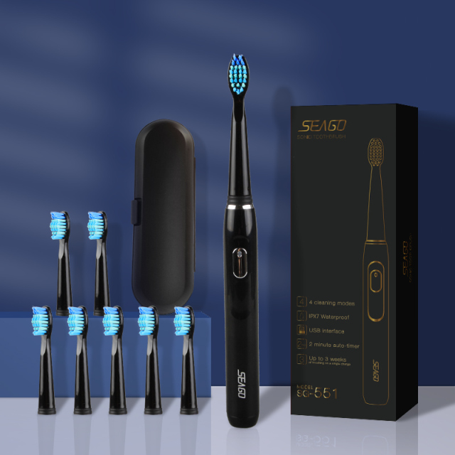 Electric Toothbrush Rechargeable Sonic Vibrate 4 Clean Modes Waterproof Brushes Soft Bristle Portable Adult Timer Brush