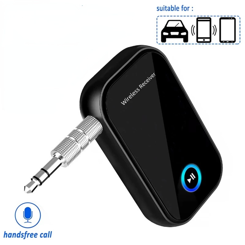 Bluetooth 5.0 Receiver Stereo 3.5mm AUX Jack Hansfree Call Mic Music Wireless Audio Adapter For Car kit Wired Speaker Amplifier