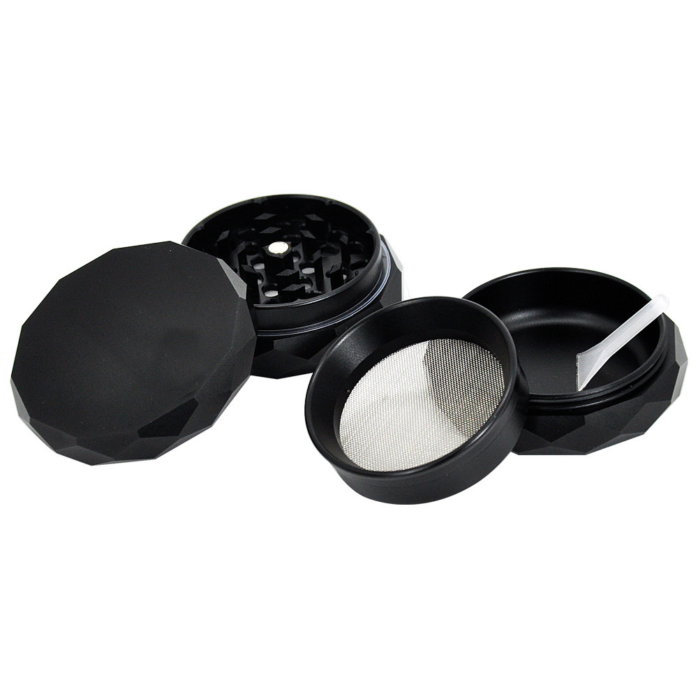 4-layer Metal Weed Grinder 63MM/2.48inch Diamond Cut Surface Tobacco Herb Grass Grinder Herbal Crusher Smoking Kitchen Accessories