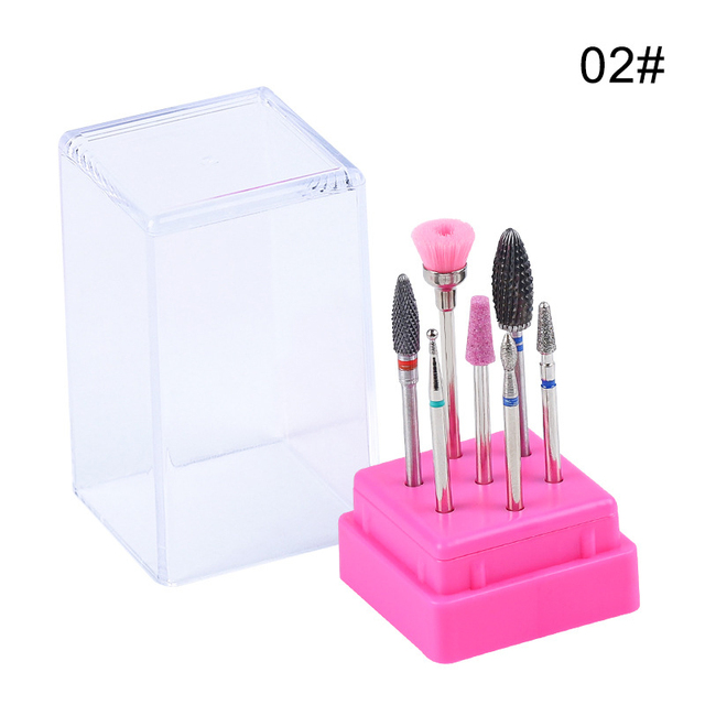 7pcs Combined Milling Cutters Kits , Ceramic Nail Drill Bits Kit Electric Removing Gel Polishing Manicure Tools