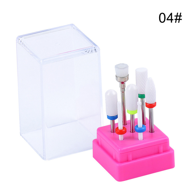 7pcs Combined Milling Cutters Kits , Ceramic Nail Drill Bits Kit Electric Removing Gel Polishing Manicure Tools