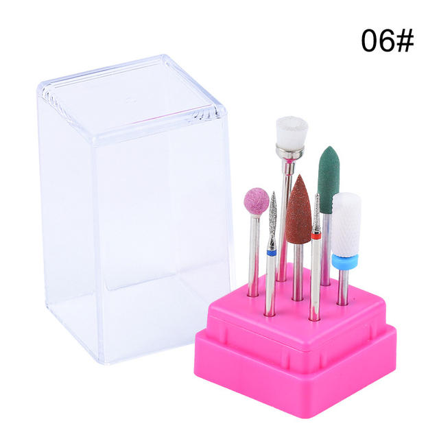 7pcs Combined Milling Cutters Kits , Ceramic Nail Drill Bits Kit Electric Removing Gel Polishing Manicure Tools