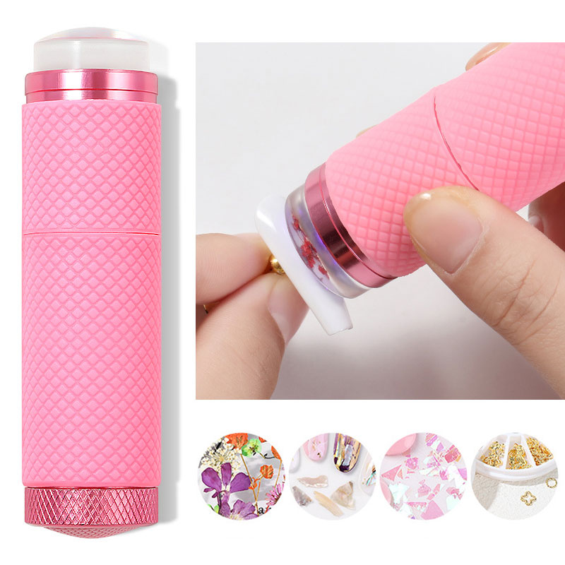 Manicure 2 IN 1 Light UV Lamp With Jelly Silicone Stamper Nail UV Lamp Jelly Seal Stamp Fast Dry Polish Cure Nail Tool