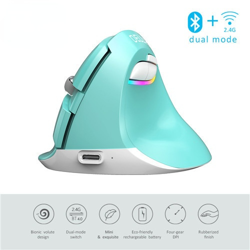 Bluetooth 2.4GHz Rechargeable Mice Ergonomic Grip Vertical Mouse Wireless Gaming