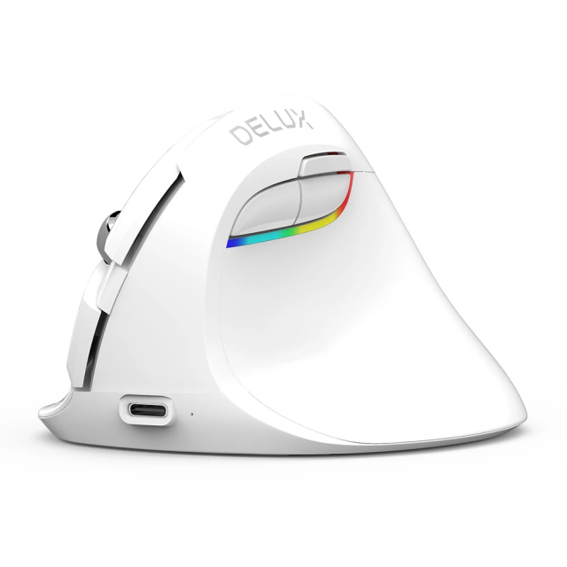 Bluetooth 2.4GHz Rechargeable Mice Ergonomic Grip Vertical Mouse Wireless Gaming
