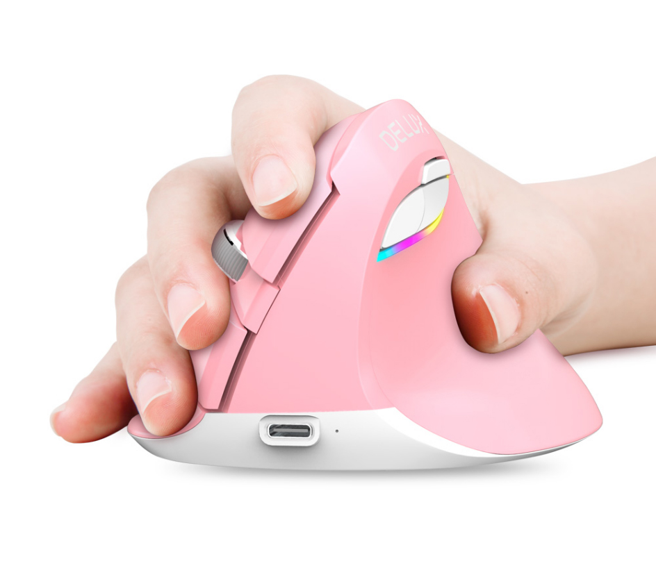 Bluetooth 2.4GHz Rechargeable Mice Ergonomic Grip Vertical Mouse Wireless Gaming