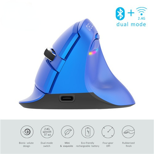 Bluetooth 2.4GHz Rechargeable Mice Ergonomic Grip Vertical Mouse Wireless Gaming
