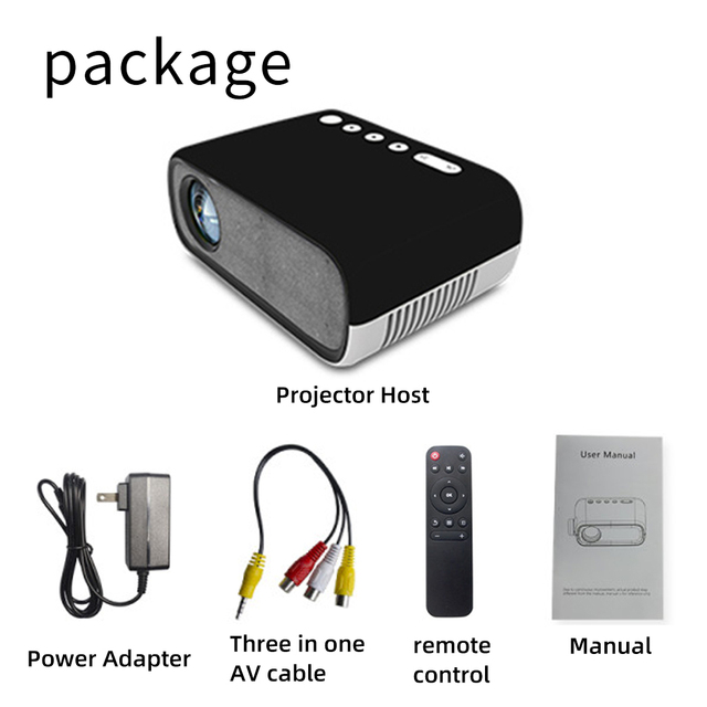 LED Mini Projector 480*272 Pixels with HDMI/USB/AV/Audio Interface Portable Projection Home Media Player