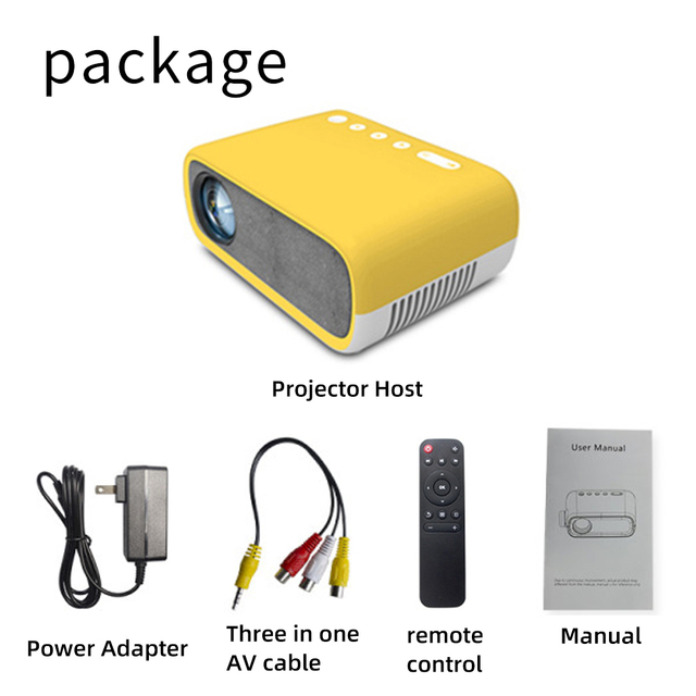 LED Mini Projector 480*272 Pixels with HDMI/USB/AV/Audio Interface Portable Projection Home Media Player