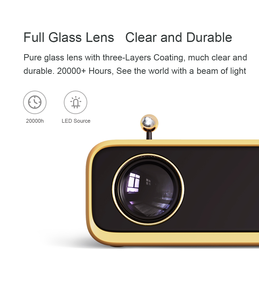 Global Version Wanbo X1 Mini Projector Support 1080p 200 ANSI Lumen 800*480p LED Portable Projector Full Glass Lens Home Theater