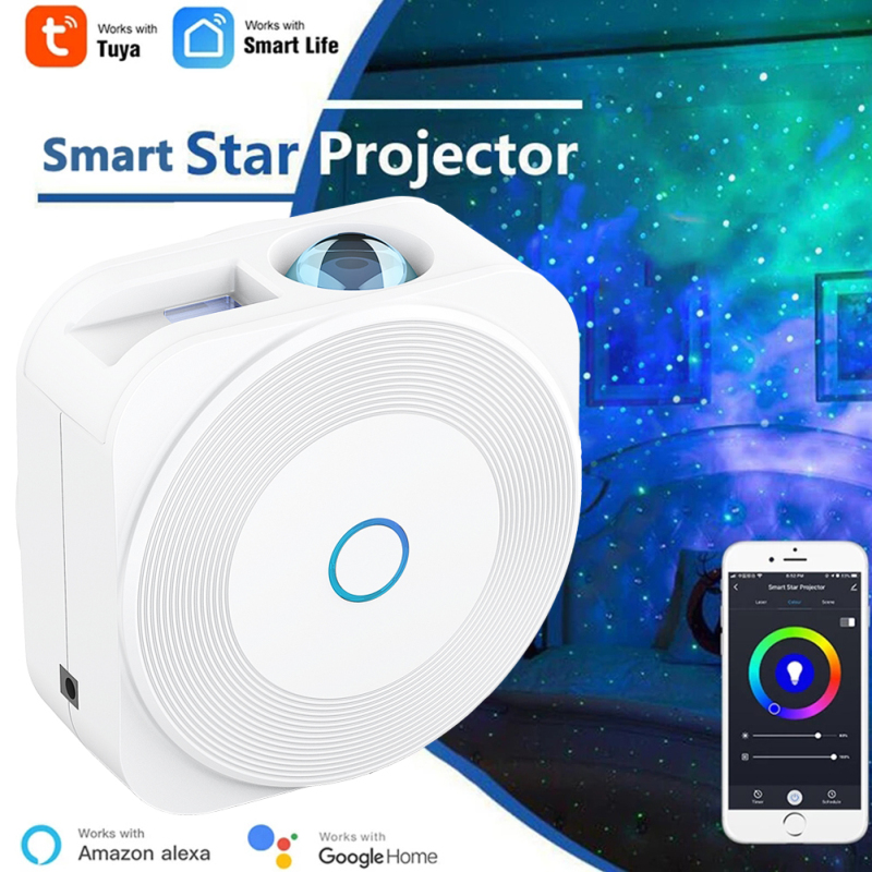 Smart Wifi Colorful Star Sky Projector Adjustable Nebula Brightness Projector APP Remote Control Work With Alexa GoogleHome