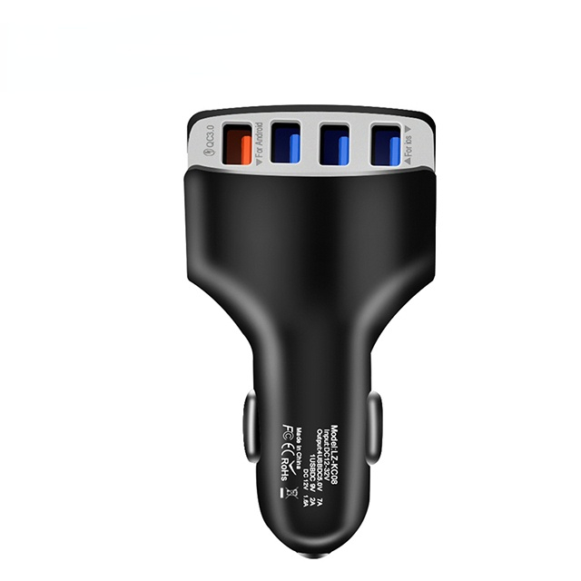 Car Charger Quick Charge 3.0 4 Ports Fast charging QC3.0 3A Car Mobile Phone Chargers For Samsung S10 Car Mobile Phone Chargers