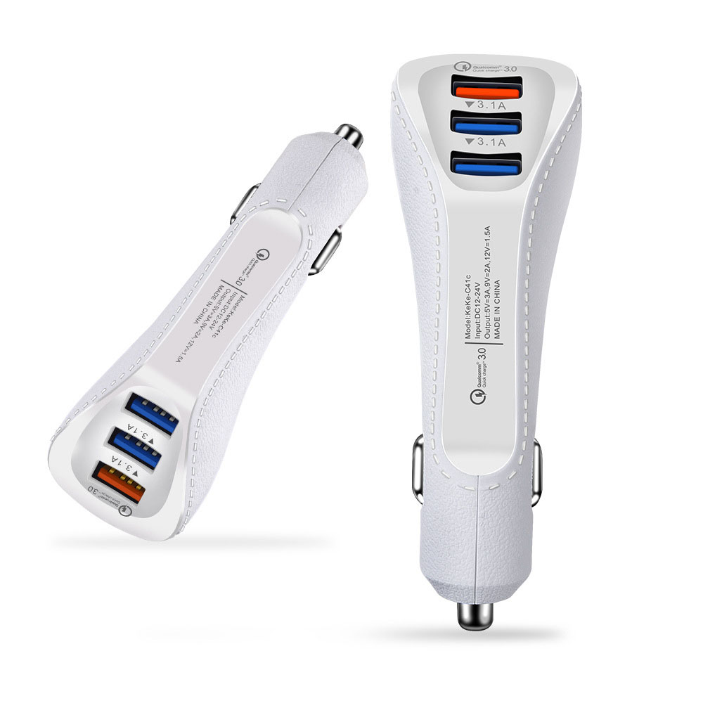 Quick Charge 3 Ports USB Car Charger 3 Ports 3.1A Fast Mobile Phone Charger Adapter Car-Charger QC3.0