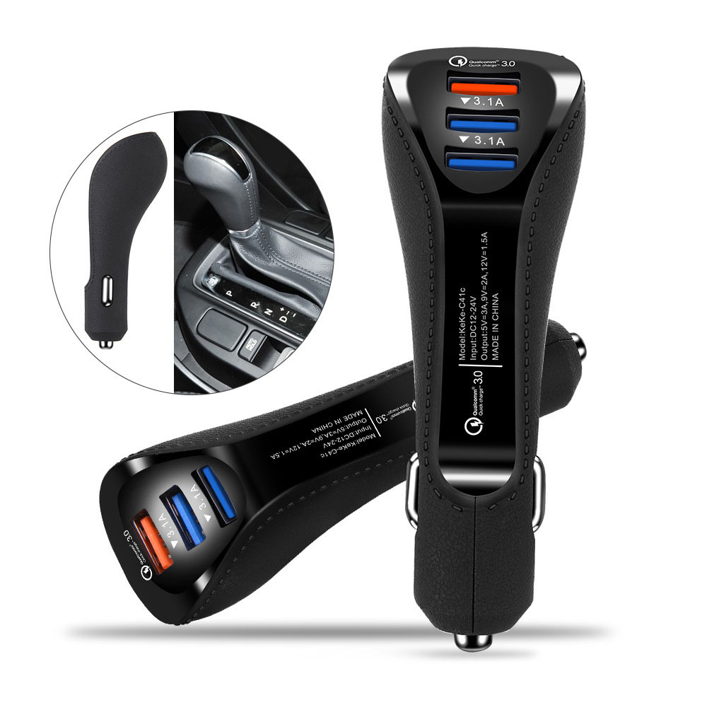 Quick Charge 3 Ports USB Car Charger 3 Ports 3.1A Fast Mobile Phone Charger Adapter Car-Charger QC3.0