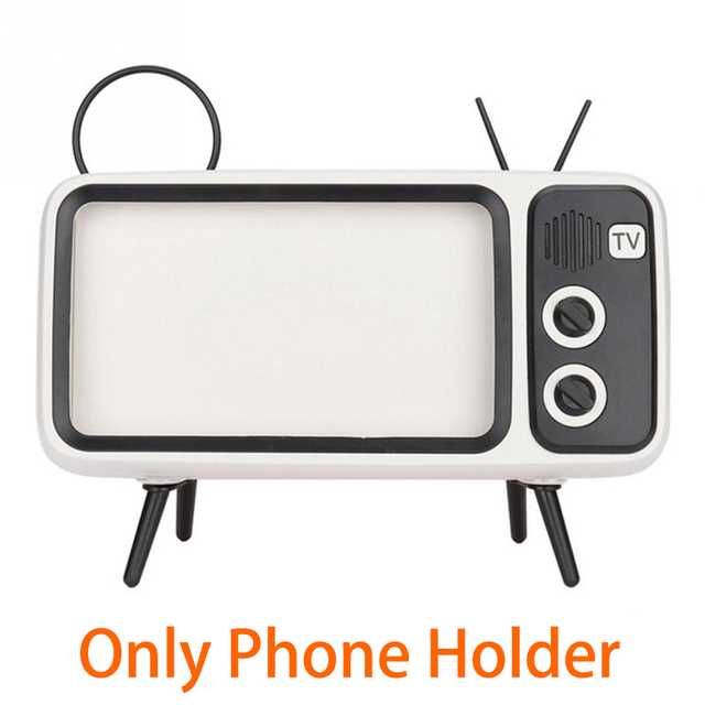 Wireless Speaker Retro TV Mini Portable Bluetooth-Compatible Bass Speaker Phone Holder Stand Bluetooth Speaker Retro Photo Frame