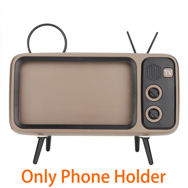 Wireless Speaker Retro TV Mini Portable Bluetooth-Compatible Bass Speaker Phone Holder Stand Bluetooth Speaker Retro Photo Frame