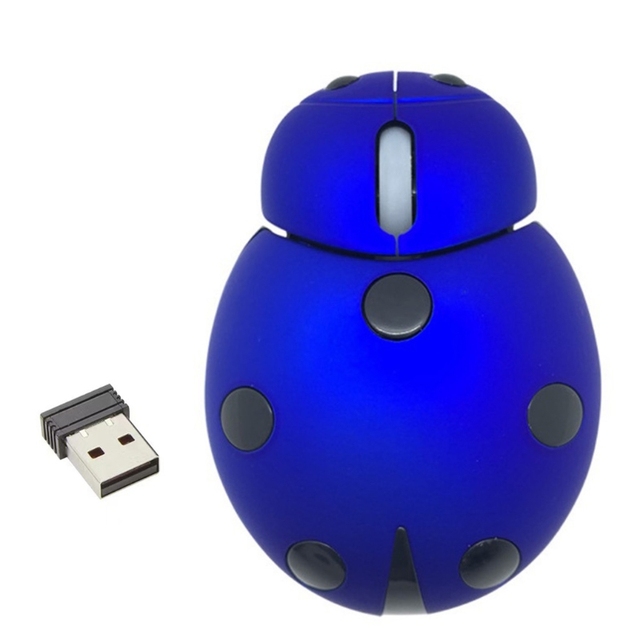 Cute Wireless Mouse Ladybug Cartoon 3 Buttons 1200 DPI Portable Mouse