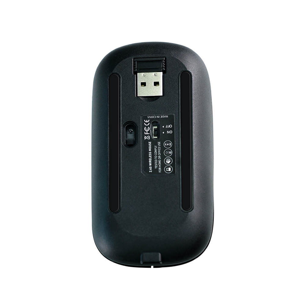 2.4Ghz Wireless Mouse Black Rechargeable USB Mice