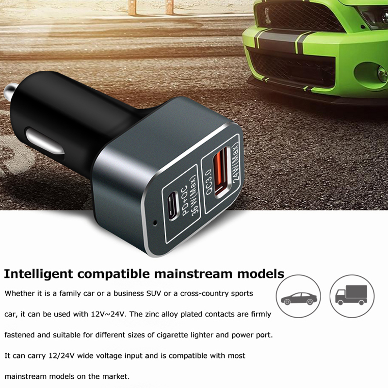 USB PD Car Charger Type C 36W+24W Power Delivery Quick Auto Charger QC3.0 for iPhone X Samsung S8 Xiaomi MI A1 Huawei MATE10