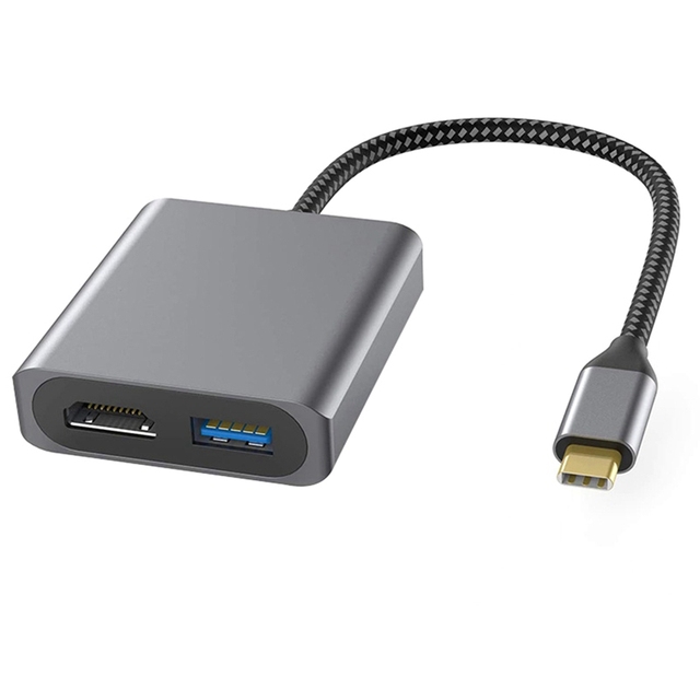 2 in 1 USB C Hub Adapter cable Type-C to 4K HDMI-Compatible Converter with USB 3.0 Docking cable Station for  Huawei Splitter