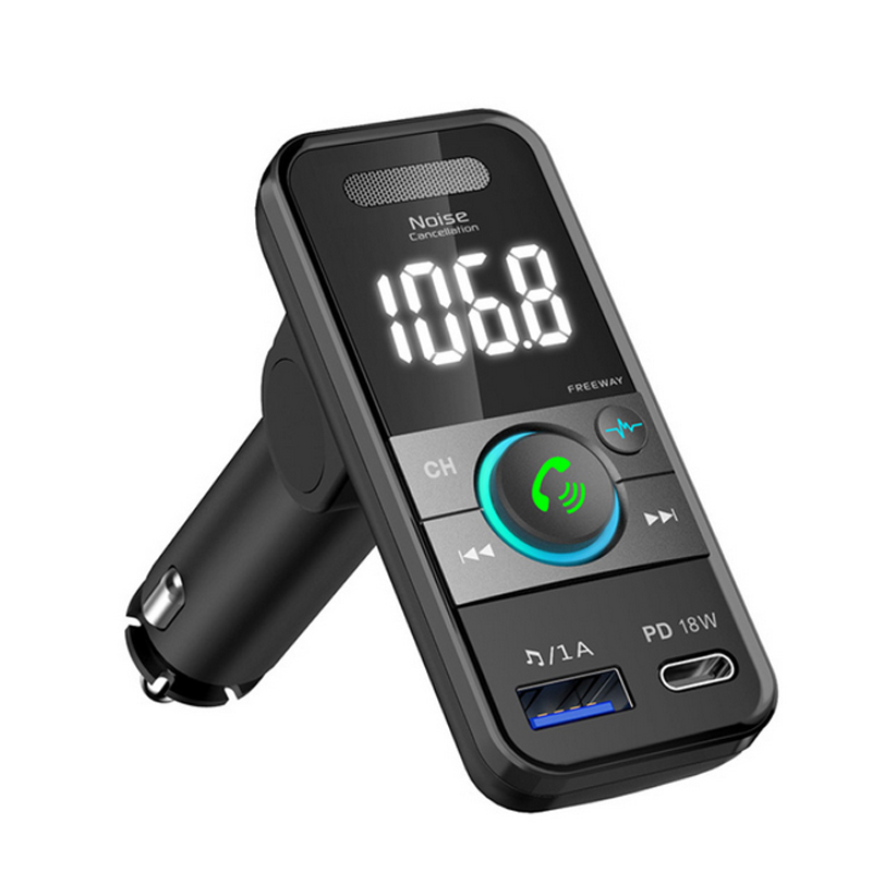 Type-C PD 18W Car MP3 Player Bluetooth5.0 FM Transmitter Handsfree Modulator U Disk Stereo Lossless Music USB Charger