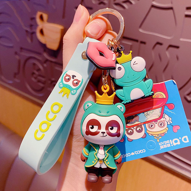 Creative Demon Coco Bear Keychain Cartoon Halloween Pumpkin Key Chain Couple Bag Pendant Cute Halloween Gifts Keyring Ornaments