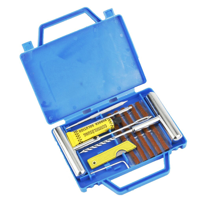 11pcs Car Van Motorcycle Bike Emergency Heavy Duty Tubeless Tire Puncture Professional Repair Kit Plug Set Tyre Repair Kit