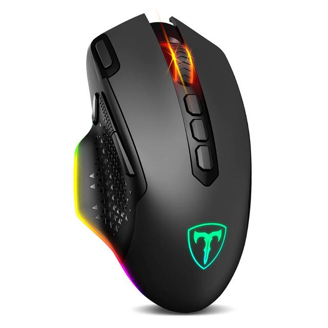 Wireless Mouse Rechargeable Ergonomic Gaming Mouse with 10 Programmable Buttons RGB Backlit