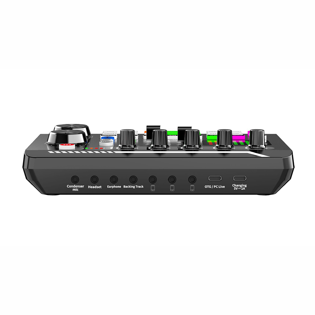 Sound Card Microphone Mixer Kit 16 Sound Effects Audio Recording Sound Mixer Audio Mixing Console Amplifier for Phone PC