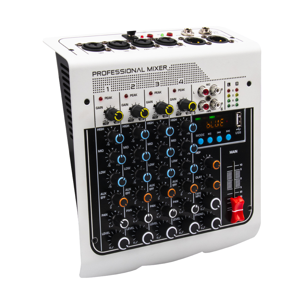 MIX400 professional 6-channel DSP USB sound card interface console mixer mixer with reverb delay effect +48V phantom power