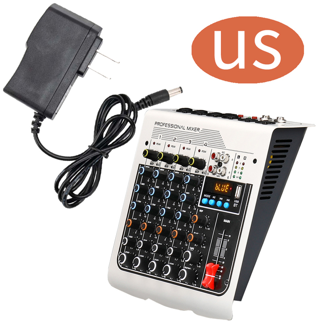 MIX400 professional 6-channel DSP USB sound card interface console mixer mixer with reverb delay effect +48V phantom power