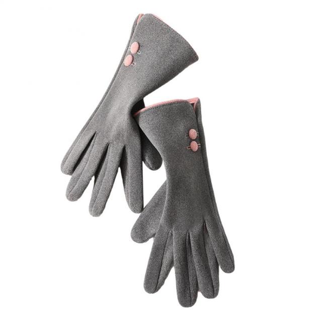 Fashion Winter Women Gloves Keep Warm Suede Mittens Touch Screen Windproof Full Finger Ladies Outdoor Sport Female Gloves