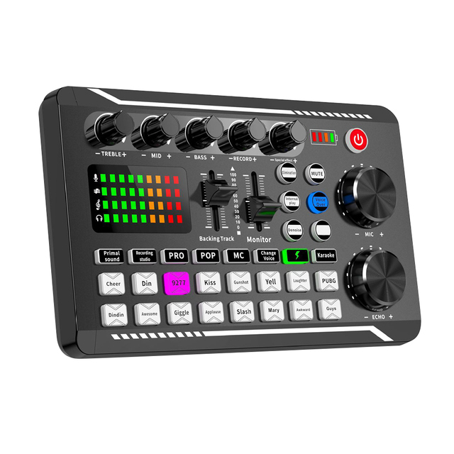 Studio Record Phone PC Live Audio Mixer Audio External Mixer Sound Card Bluetooth-Compatible Sound Card Kit