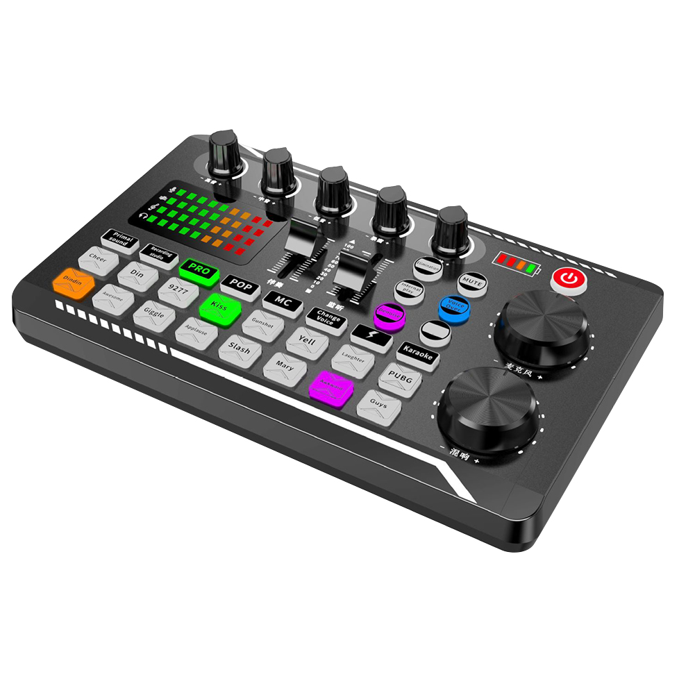 Studio Record Phone PC Live Audio Mixer Audio External Mixer Sound Card Bluetooth-Compatible Sound Card Kit