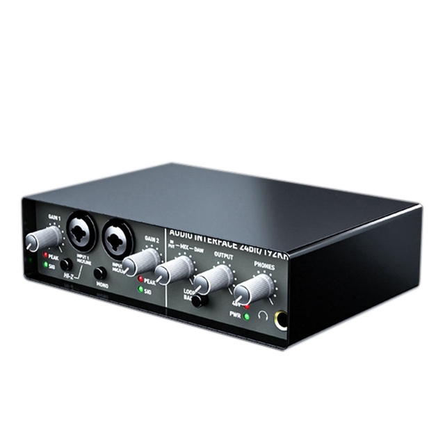 Sound Card Professional Dual 48V Microphones With A Resolution Of 24 Bits / 192Khz Sound Card For Pc Live Recording