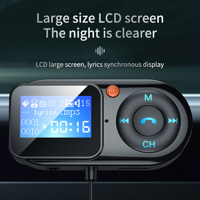 FM Modulator AUX Audio MP3 Player USB Type C PD Fast Charging Car Charger Handsfree Bluetooth 5.0 Car Kit FM Transmitter