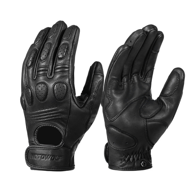 Retro Sheepskin Breathable Leather Motorcycle Gloves Racing Gloves Men's Motocross Summer Gloves
