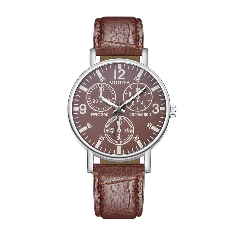 New Fashion Men Watches for Gift Leather Strap Quartz Watches Sports Military Watches  Wrist Watch Bracelet Gift