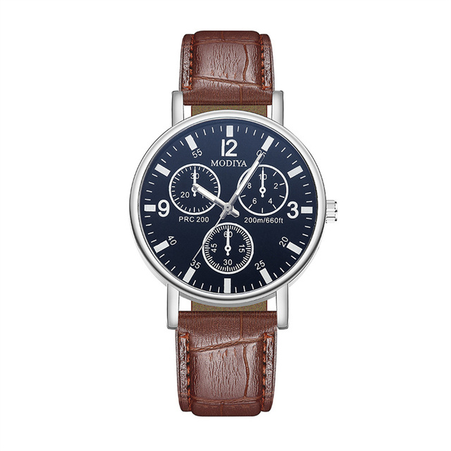 New Fashion Men Watches for Gift Leather Strap Quartz Watches Sports Military Watches  Wrist Watch Bracelet Gift
