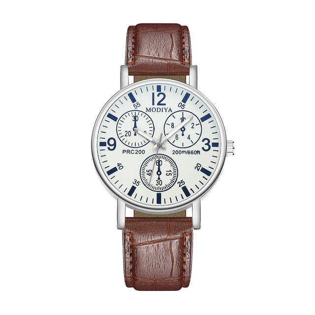 New Fashion Men Watches for Gift Leather Strap Quartz Watches Sports Military Watches  Wrist Watch Bracelet Gift