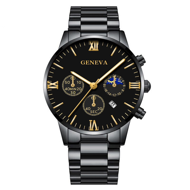 Quartz Wristwatch Men's Watches Classic Calendar Mens Business Steel Watch Popular