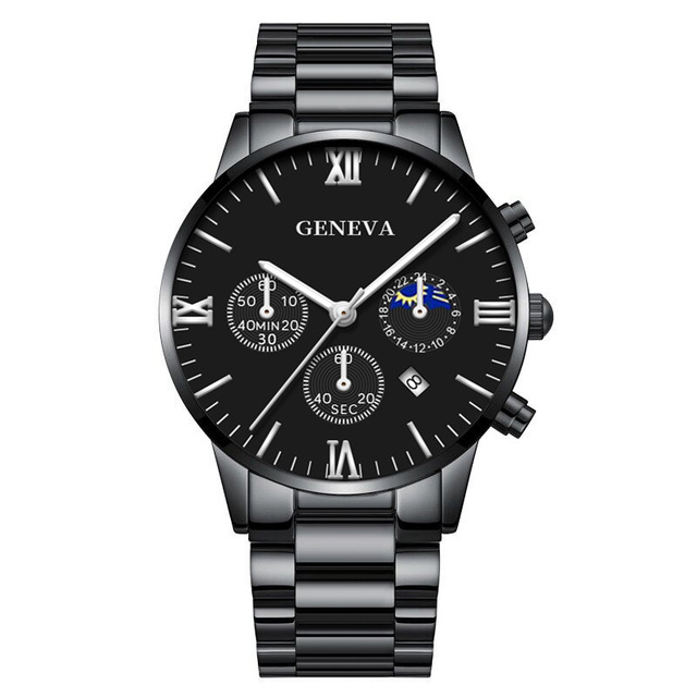 Quartz Wristwatch Men's Watches Classic Calendar Mens Business Steel Watch Popular