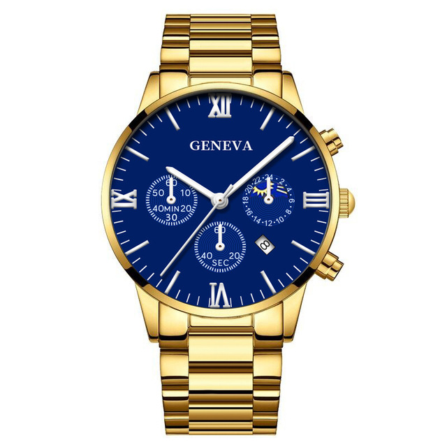 Quartz Wristwatch Men's Watches Classic Calendar Mens Business Steel Watch Popular