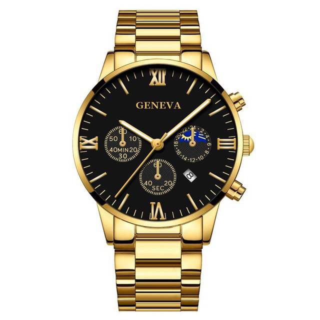 Quartz Wristwatch Men's Watches Classic Calendar Mens Business Steel Watch Popular
