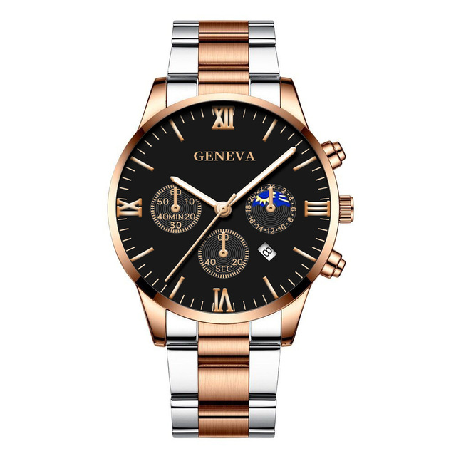 Quartz Wristwatch Men's Watches Classic Calendar Mens Business Steel Watch Popular